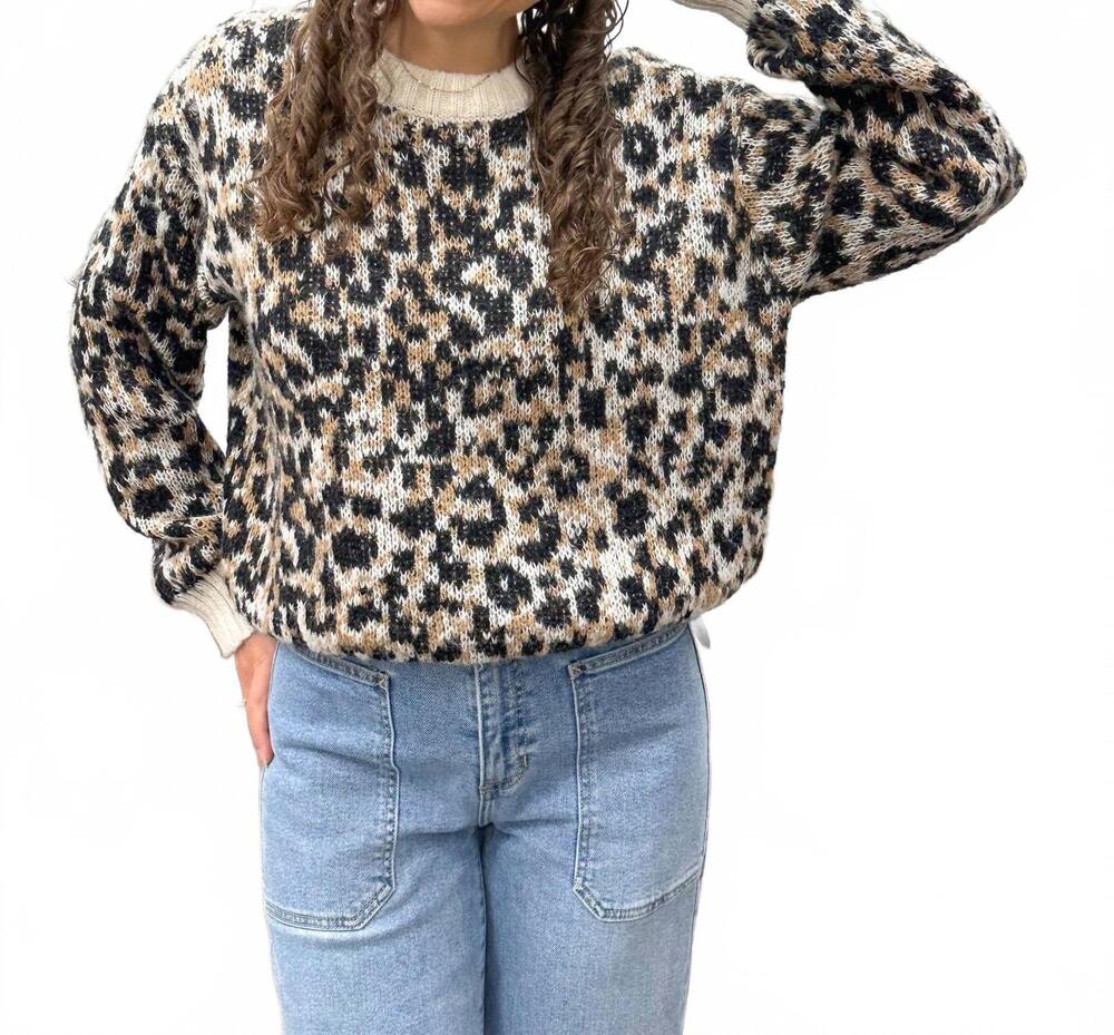 NEW KORI leopard print sweater in camel